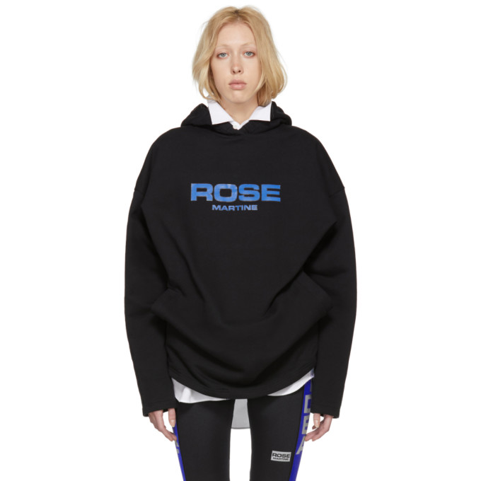 MARTINE ROSE MARTINE ROSE BLACK COLLAPSED HOODIE