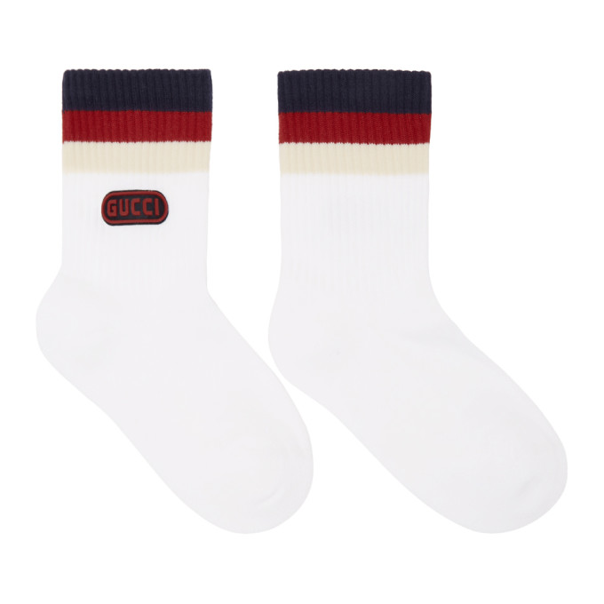 GUCCI White Logo Socks