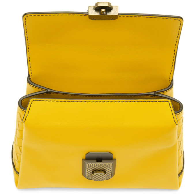 BOTTEGA VENETA BOTTEGA VENETA YELLOW SMALL INTRECCIATO PIAZZA BAG