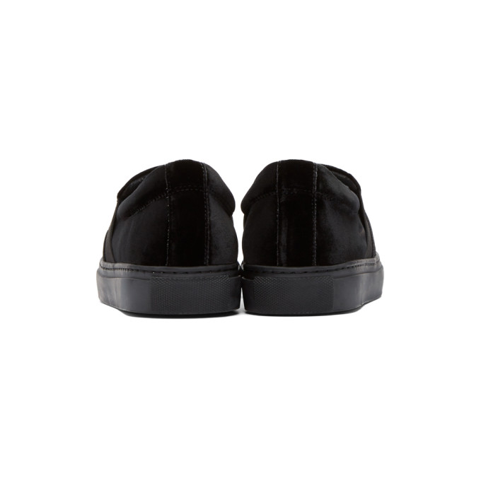 black velvet slip on sneakers