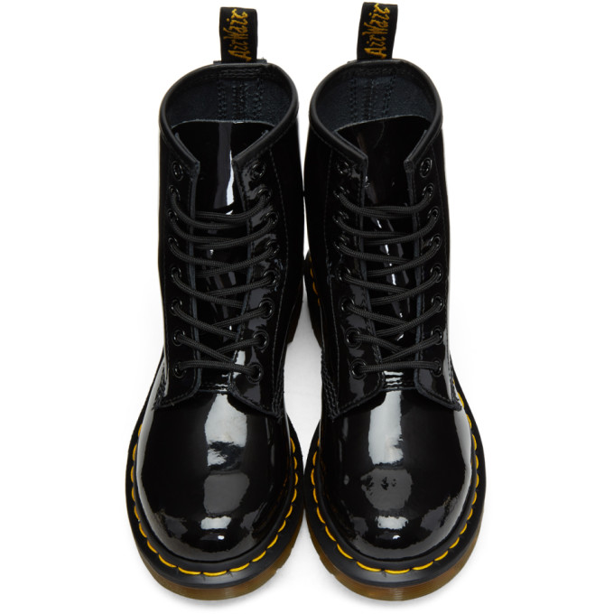 dr martens black patent boots size 5