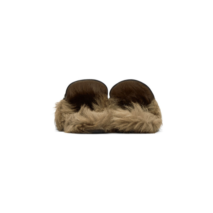 princetown leather slipper fur