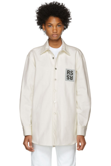 Raf Simons - White Denim Logo Patch Shirt