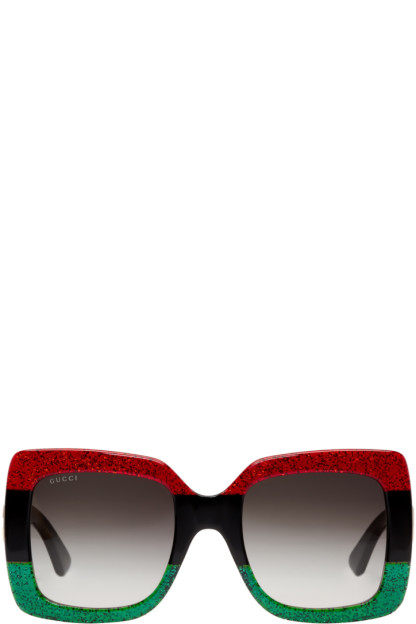 Gucci - Red & Green Urban Web Block Diva Sunglasses