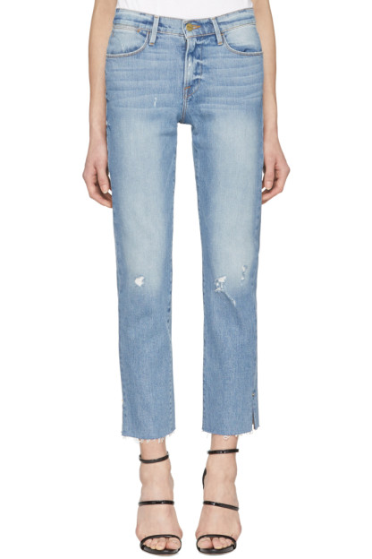 Frame Denim - Blue 'Le High Straight' Jeans