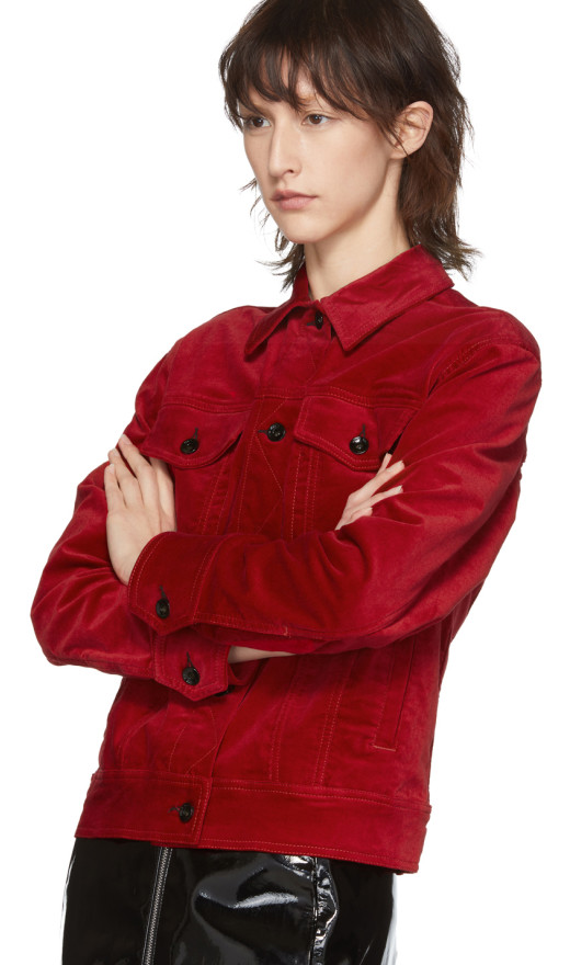 rag & bone - Red Velvet Oversized Jacket