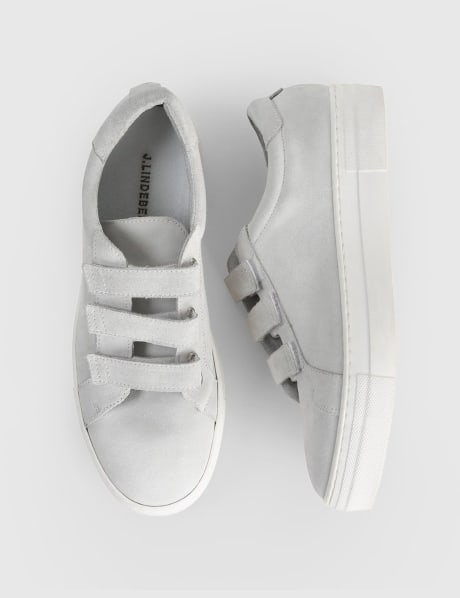 Trouva: J.Lindeberg Off White Velcro Italian Suede Sneakers