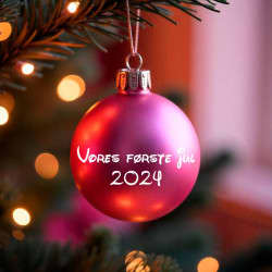 Vores første jul med årstal klistermærke til julekugle