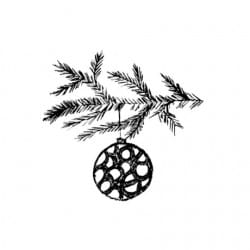 Christmas Bulb On Spruce Twig