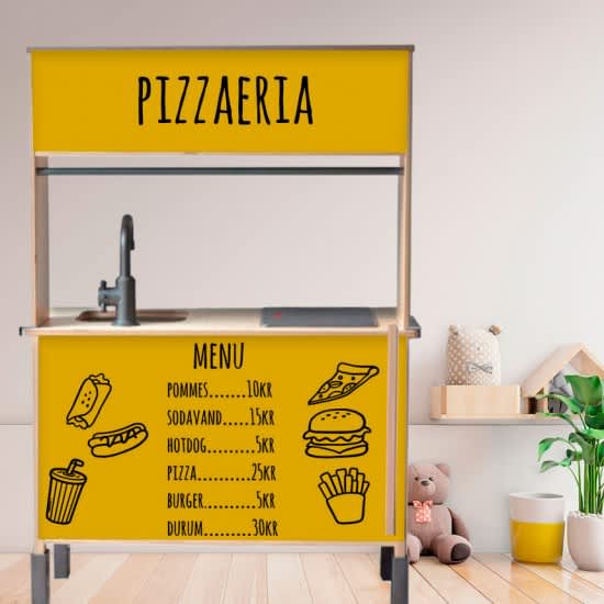 Komplet sæt (pizzaria) stickers til IKEA DUKTIG legekøkken