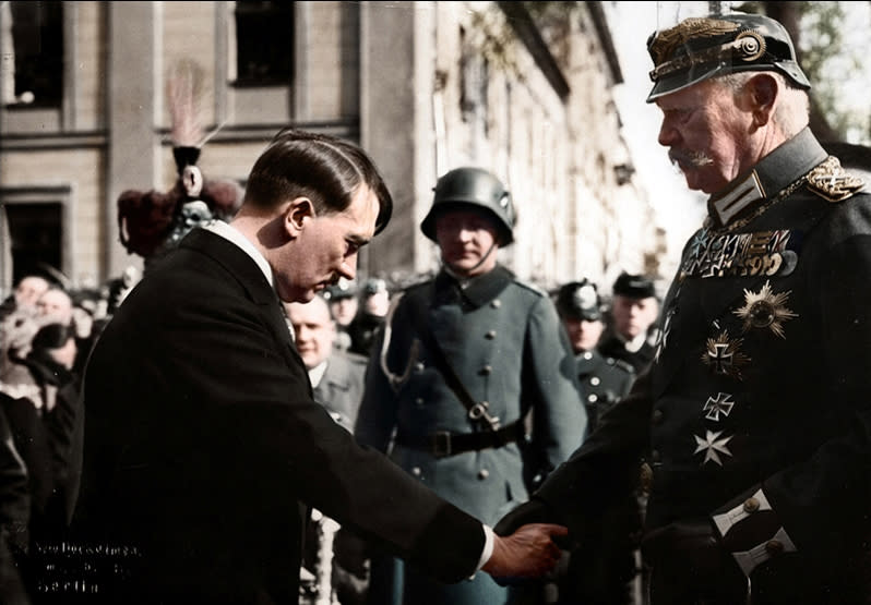 German Chancellor Adolf Hitler with President Hindenburg in 1933
