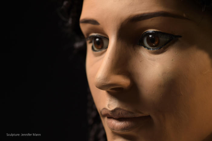 The reconstructed face of Meritamun. Picture: Paul Burston