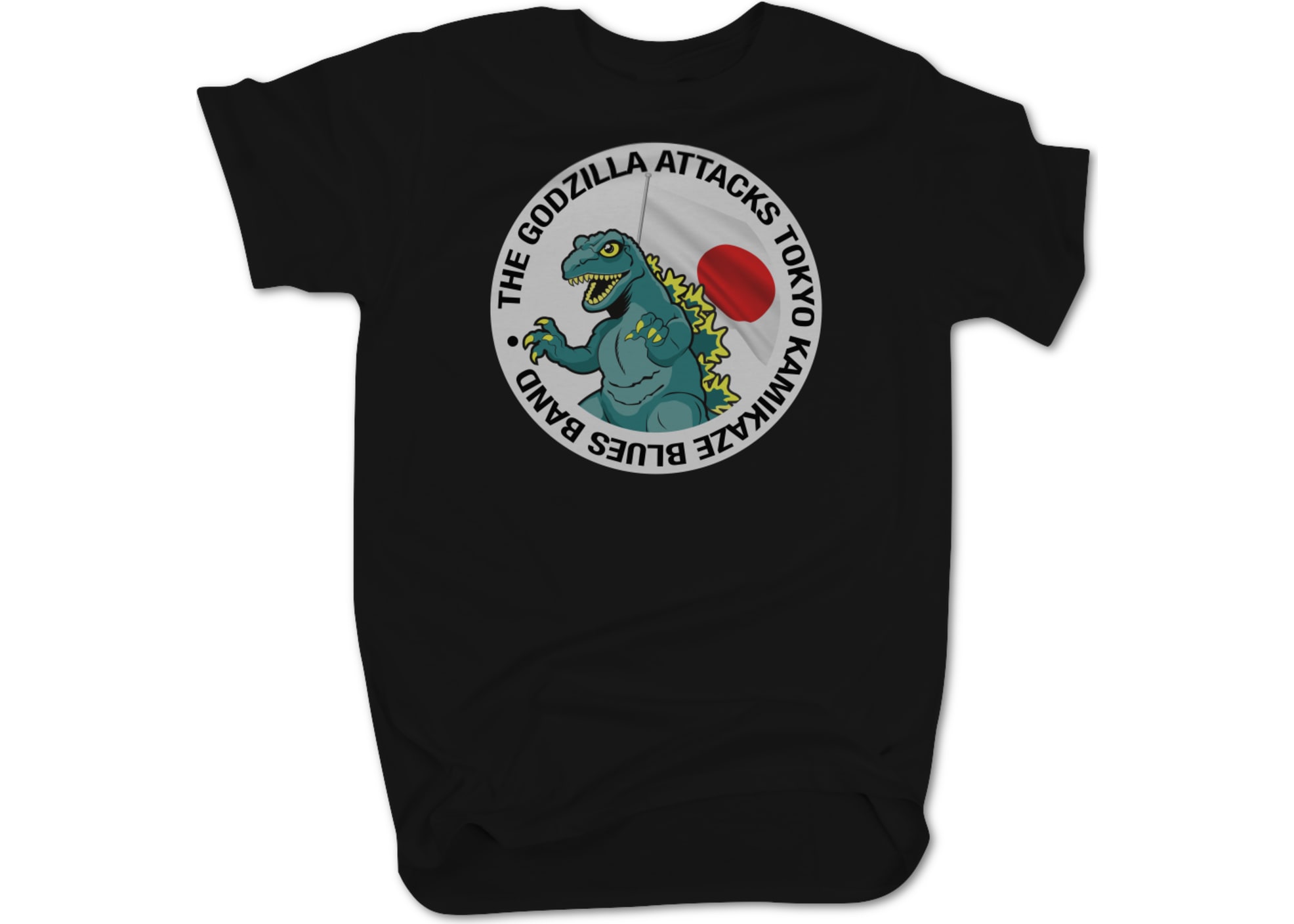 The godzilla attacks tokyo kamikaze blues band  godzilla logo shirt 1601408803