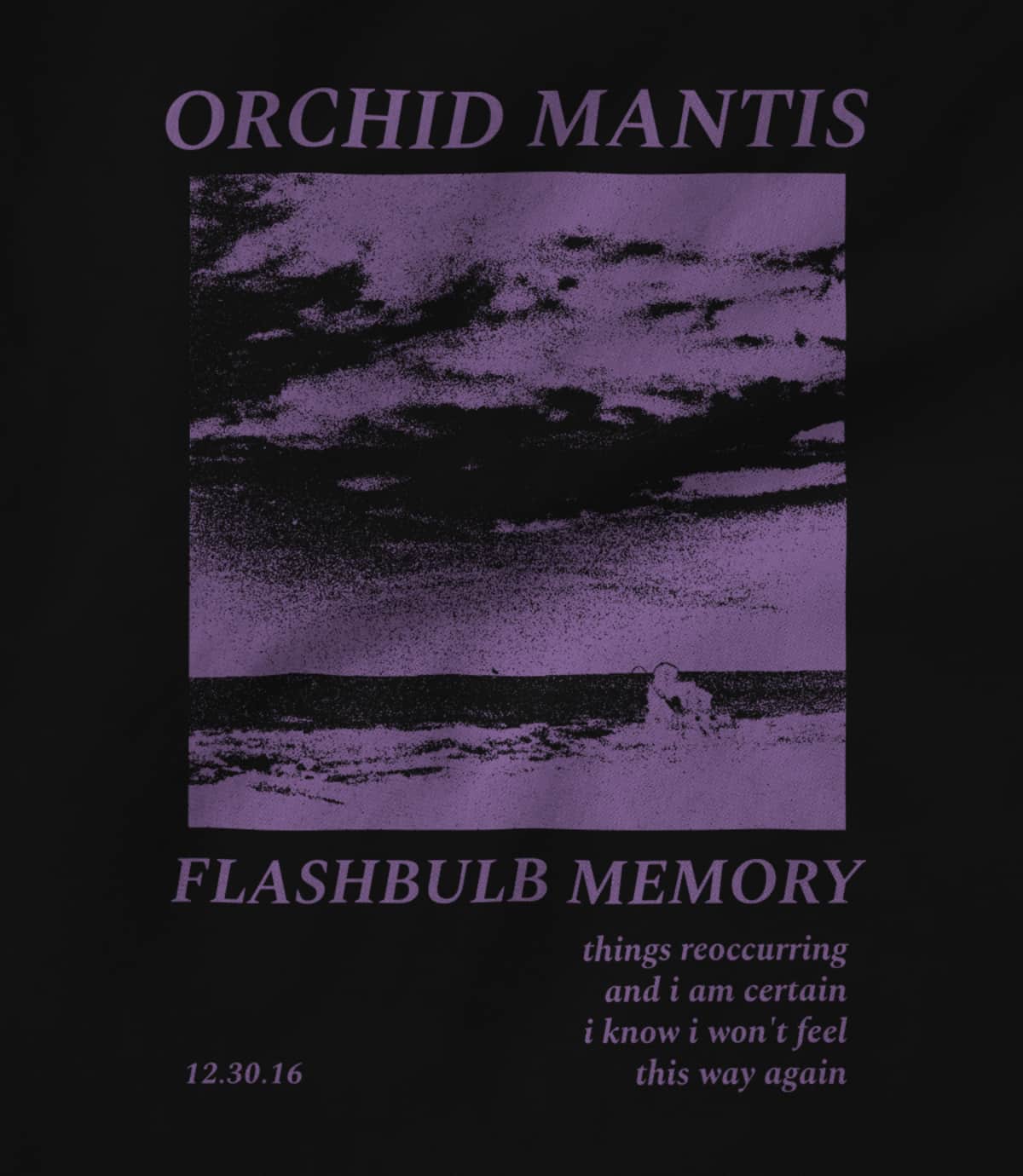 Orchid mantis flashbulb shirt   black purple 1642558122
