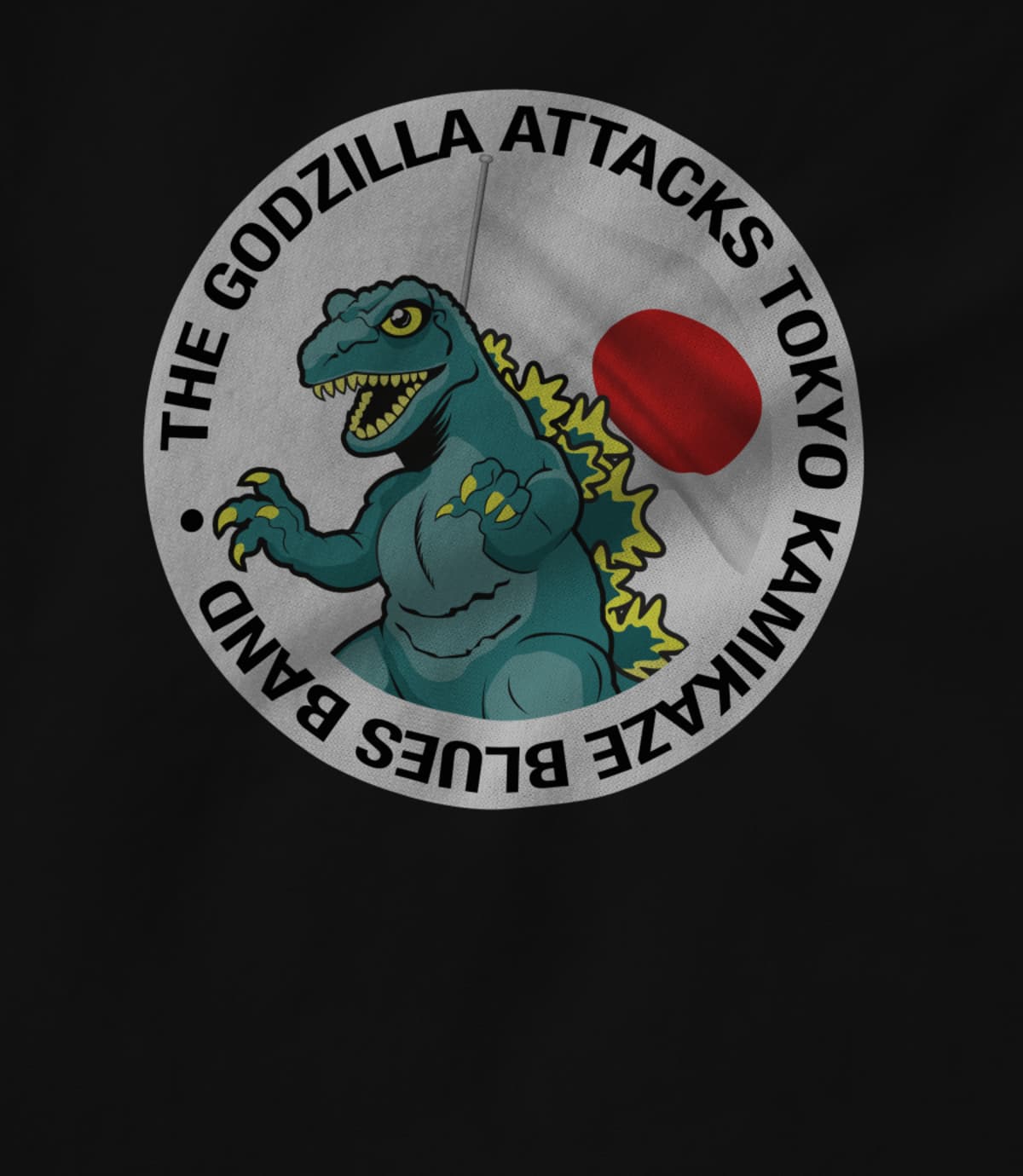 The godzilla attacks tokyo kamikaze blues band  godzilla logo shirt 1601408803