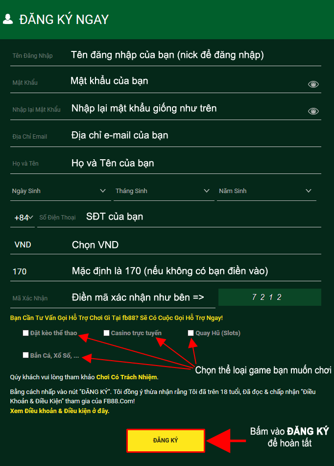 Thông tin đăng ký fun88