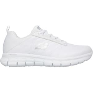 Skechers Work Womens Sure Track Erath Memory Foam Slip Resistant Sneakers White