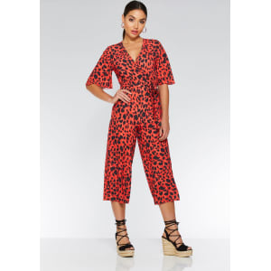 leopard print and black jumpsuit