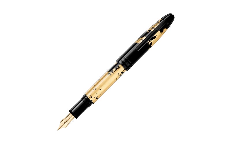 Mont Blanc Meisterstück Solitaire Calligraphy Gold Leaf Flex Nib Fountain Pen