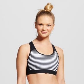 Women's Power Core Compression Racer Back Sports Bra Black/White S - C9 Champion