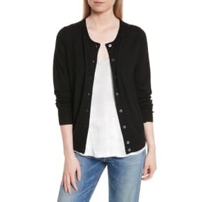 Women's Equipment Primrose Embroidered Back Cardigan, Size X-Small - Black