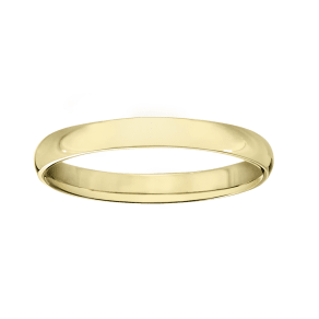 Recaro North Ladies 3mm 10k Yellow Gold Half-Round Comfort Fit Wedding Band, Size: 6.5