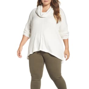 Plus Size Women's Lucky Brand Cowl Neck Thermal Top, Size 3x - White