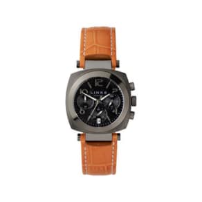 Brompton Women's Gunmetal Grey & Orange Leather Band Chronograph Watch Steel