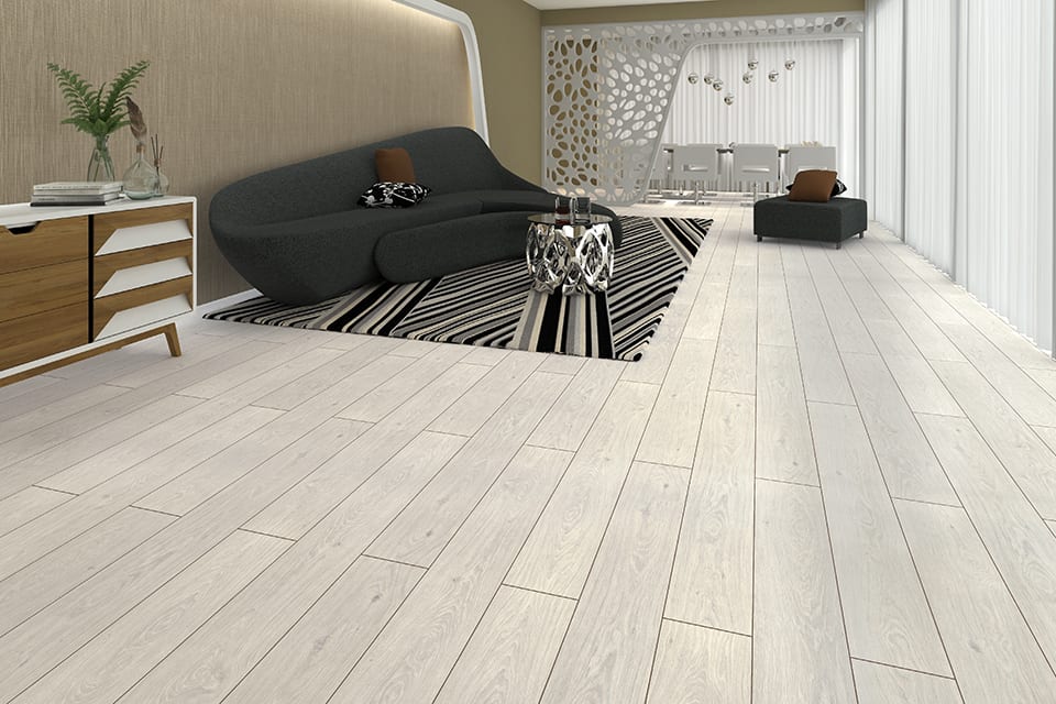 North Light Snow White Oak Laminate Flooring 8mm By 193mm