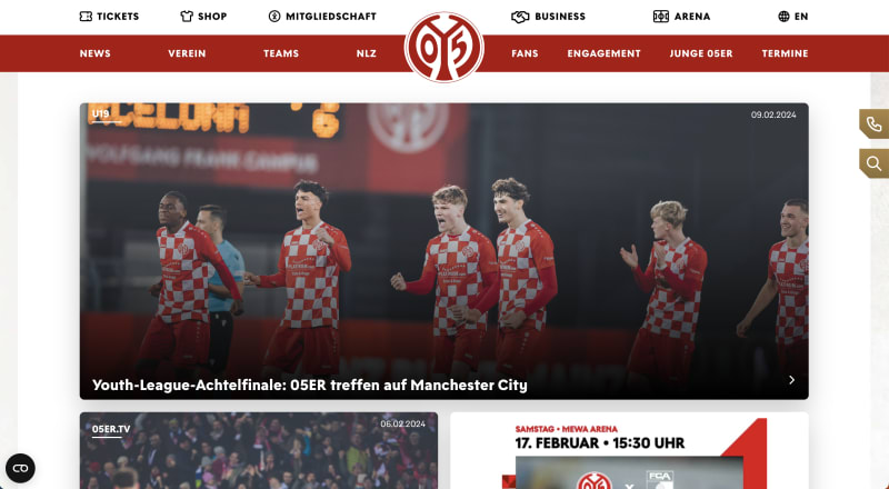 Mainz05 website