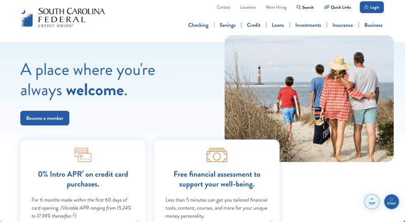 South Carolina Federal Credit Union website